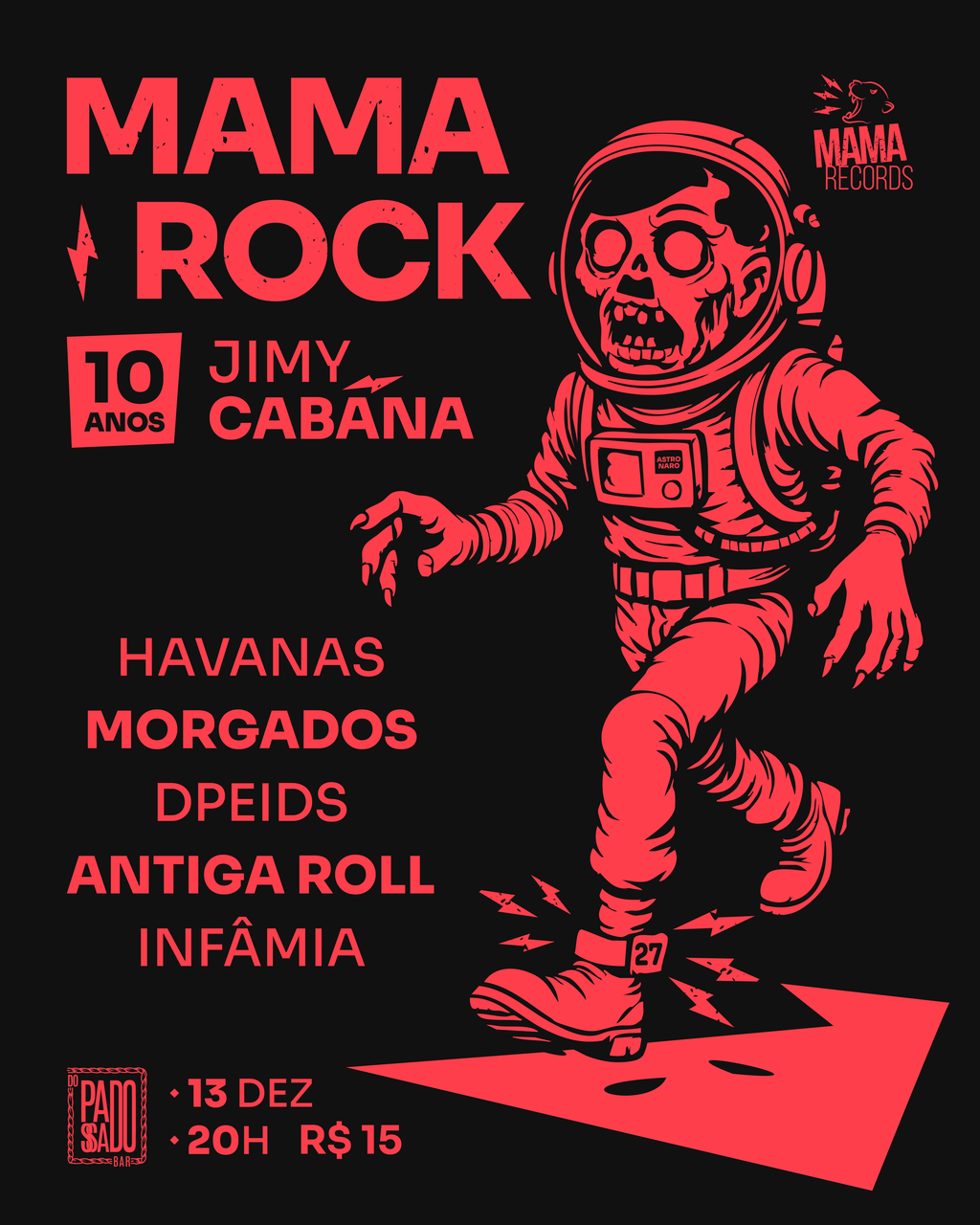 Camiseta Mama Rock "10 anos Jimy Cabana"